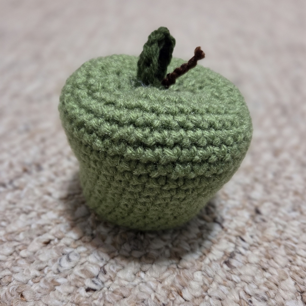 Hand Crafted Green Crochet Apple Decor